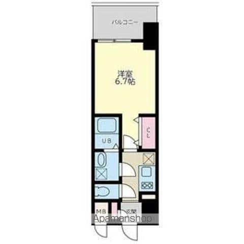 QUINTET NAMBA(1K/2階)の間取り写真