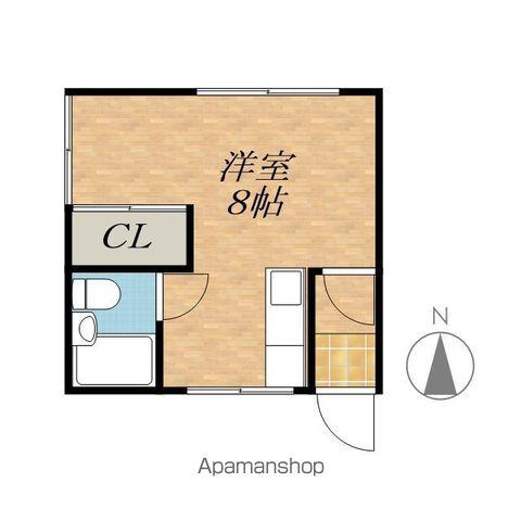 根室本線 帯広駅 バス乗車時間：8分 東９条６丁目バス停で下車 徒歩3分 2階建 築44年(ワンルーム/1階)の間取り写真