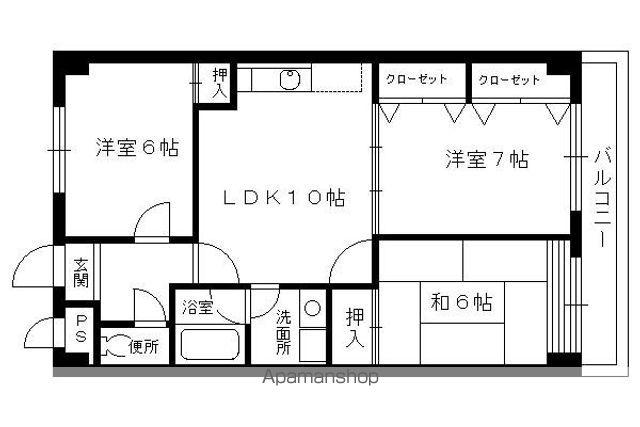 ラポール(3LDK/3階)の間取り写真