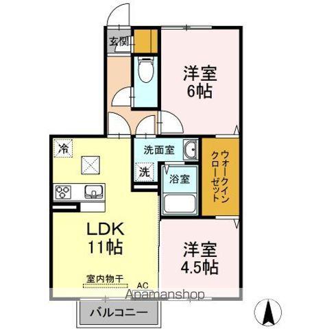 レスポワール A棟(2LDK/1階)の間取り写真