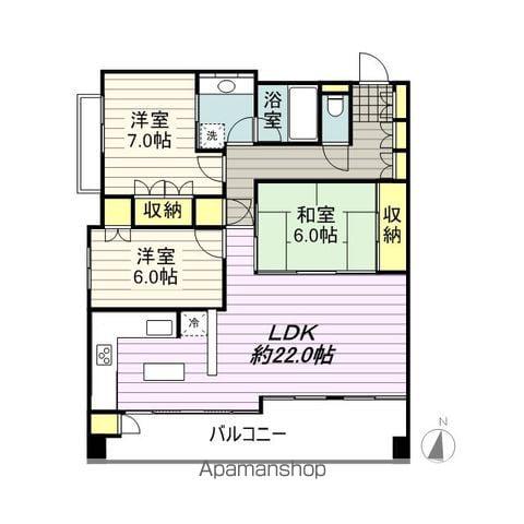 シティハウス仙台(3LDK/12階)の間取り写真