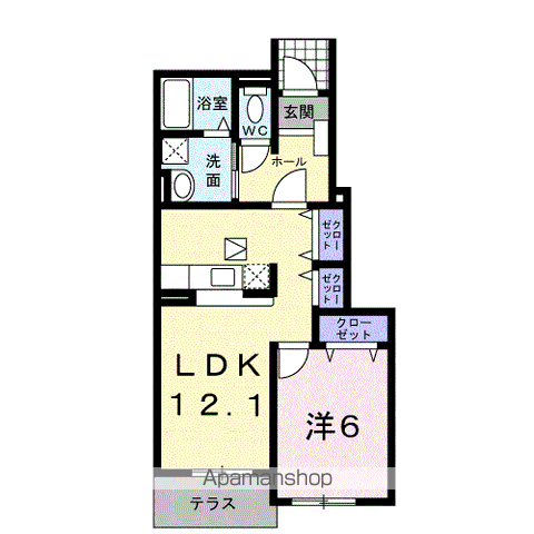 サンリット Ⅰ(1LDK/1階)の間取り写真