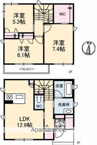 広島県福山市 2階建 築6年(3LDK)の間取り写真
