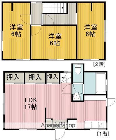 大阪モノレール本線 柴原阪大前駅 徒歩9分 2階建 築62年(3LDK)の間取り写真