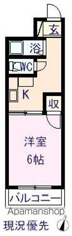 ルーエ霞町(1K/5階)の間取り写真