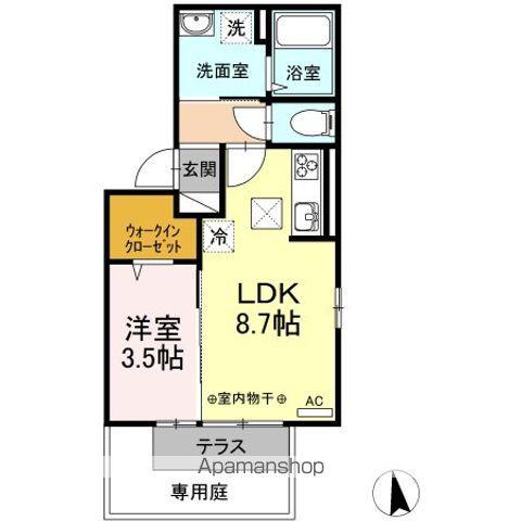 カタルパトモダ(1LDK/1階)の間取り写真