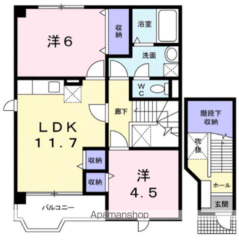 サンロード福山B(2LDK/2階)の間取り写真