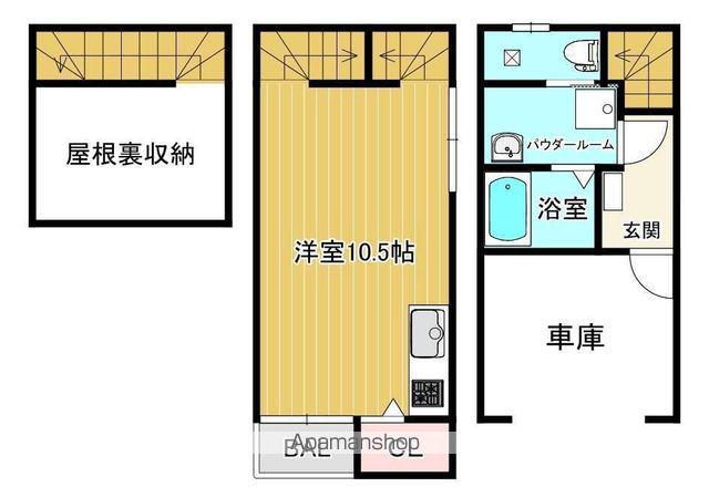 イノセント近江八幡(ワンルーム/1階)の間取り写真