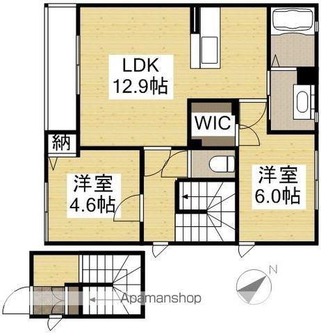 ル・シェモア Ⅰ(2LDK/2階)の間取り写真