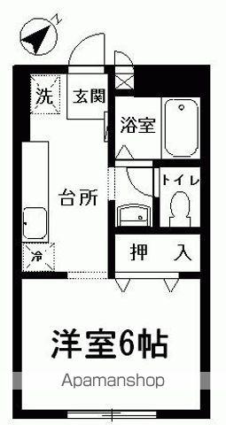 ロマーヌA・B棟(1K/1階)の間取り写真
