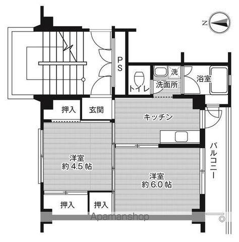 ビレッジハウス玖珂2号棟(2K/1階)の間取り写真