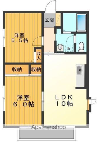 第2カサベルデ(2LDK/1階)の間取り写真
