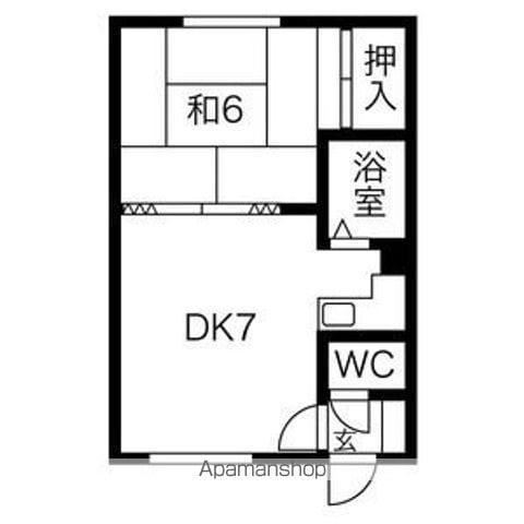 栄マンション(1DK/2階)の間取り写真