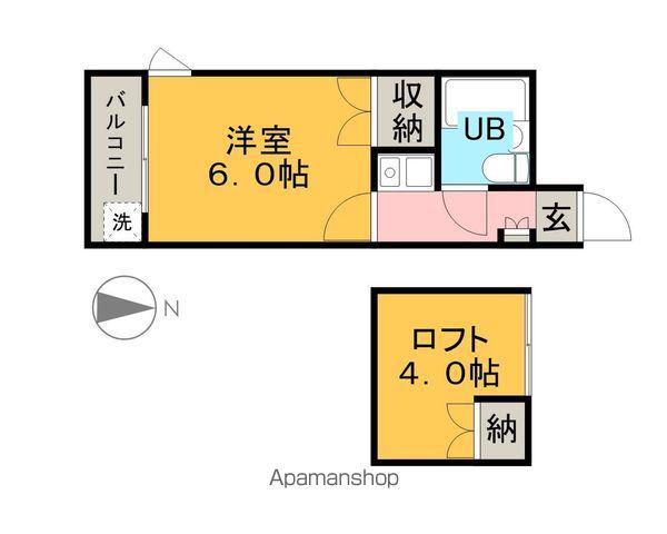 モンリヨン(1K/2階)の間取り写真