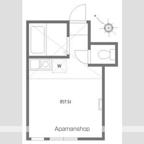 アークヒルズ横浜(ワンルーム/1階)の間取り写真