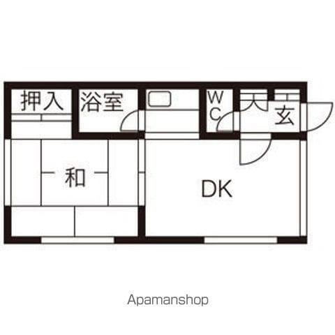 コーポL(1DK/2階)の間取り写真