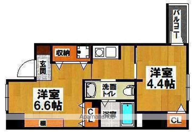 少林寺西エヌエムトラントトワ(2K/7階)の間取り写真