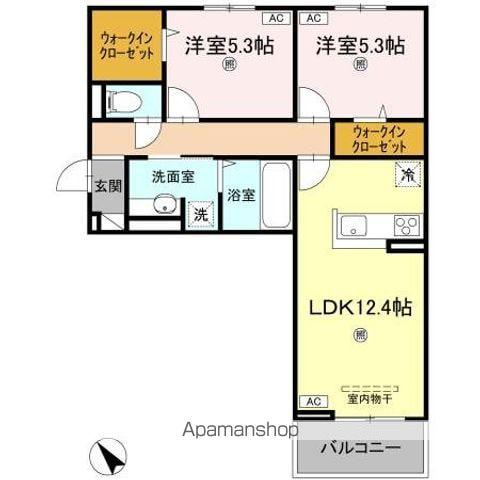 サンセール問屋町II(2LDK/2階)の間取り写真