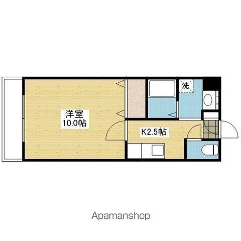 サンクレイドルカメヤマ(1K/2階)の間取り写真