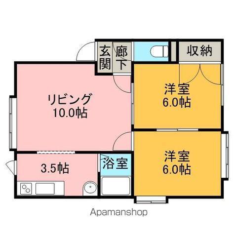 ソシアルトミイNO16(2LDK/2階)の間取り写真
