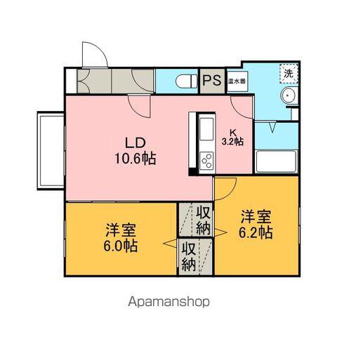 グリーンベルトハウス(2LDK/2階)の間取り写真
