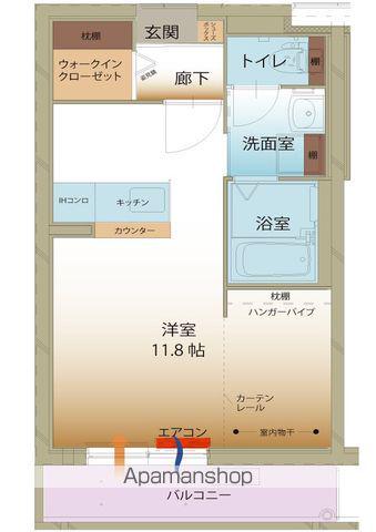 GARDEN COURT(ワンルーム/1階)の間取り写真