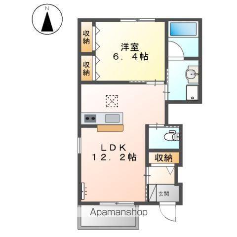 まゆ山壱番館(1LDK/1階)の間取り写真