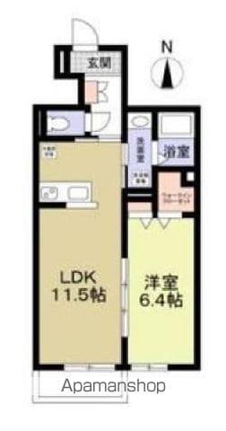 フォレストコートE棟(1LDK/1階)の間取り写真