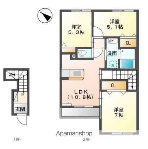 マリアージュⅢ(3LDK/2階)の間取り写真