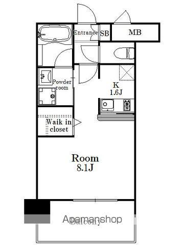 エンクレスト博多PREMIER(1K/8階)の間取り写真