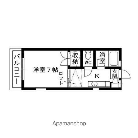 ロイヤルパレス(1K/2階)の間取り写真