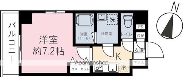 CASA FLAG SHIBUYA(1K/3階)の間取り写真