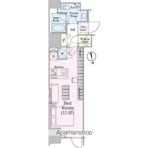 ロイジェントパークス四ツ谷(ワンルーム/7階)の間取り写真