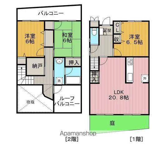 アダージョ北垣内(3SLDK/1階)の間取り写真