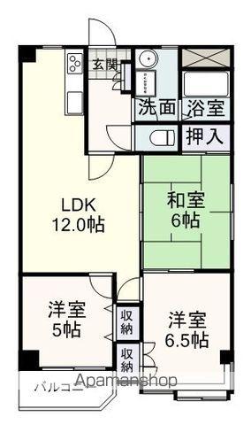 レジデンス両替町(3LDK/3階)の間取り写真