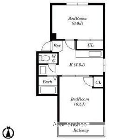 アカネマンション加納(2K/2階)の間取り写真