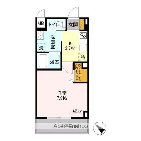 ESPOIR(1K/3階)の間取り写真