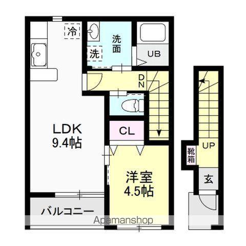 AFECTO I(1K/2階)の間取り写真