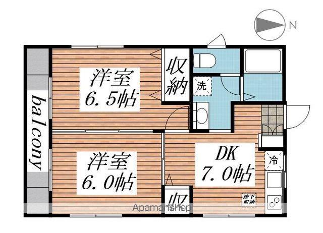グランパル有玉(2DK/1階)の間取り写真