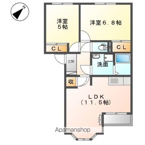 エレガンス新栄(2LDK/2階)の間取り写真