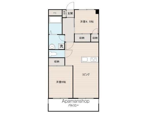 青山ハイツ(2LDK/3階)の間取り写真