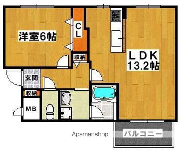 ラ・メゾン香ケ丘(1LDK/1階)の間取り写真