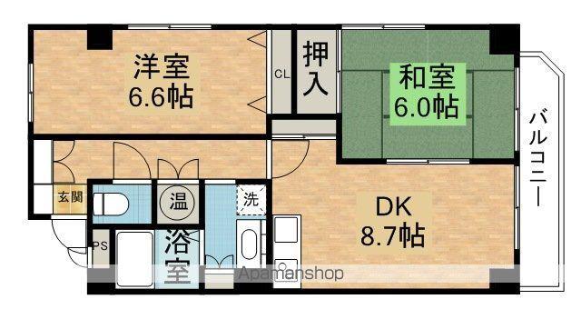 エクセリア駅南(2DK/7階)の間取り写真