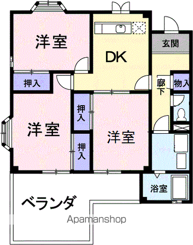 グランドエナールチノ(3DK/2階)の間取り写真
