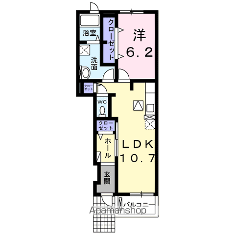 アダージョ(1LDK/1階)の間取り写真