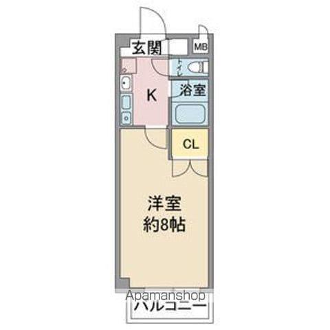 レージュ松原(1K/3階)の間取り写真