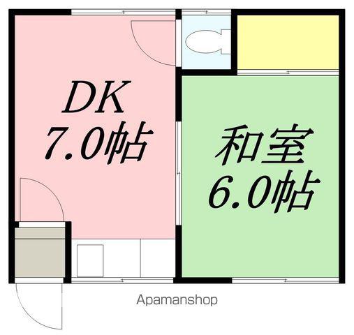 花園3丁目アパート(1DK/2階)の間取り写真