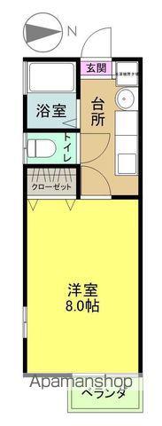 シガハイツⅩⅤ(1K/2階)の間取り写真