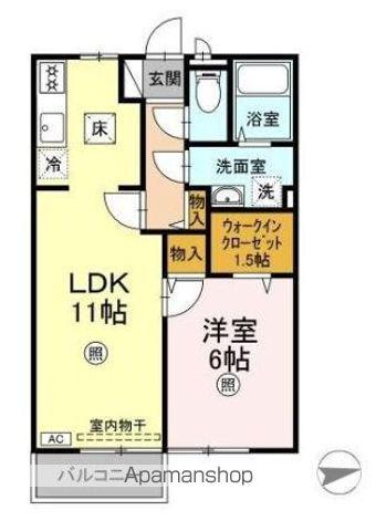 クレッセント・ガーデン(1LDK/1階)の間取り写真