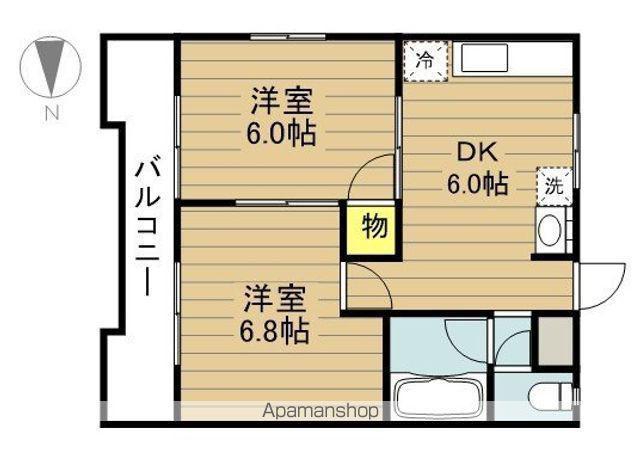 レジデンス悠(2DK/2階)の間取り写真